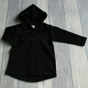 BabyHoodie met Drukknoopjes – Zwart