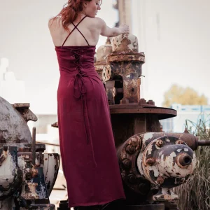 Vivien Strapless Jurk Marroonrood