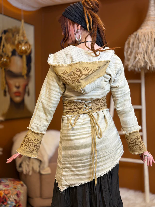 Bohemian Khadi Hooded Jacket - Afbeelding 4