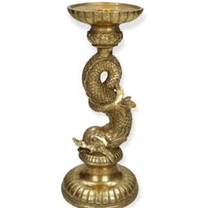 Gouden Kandelaar Vis – Maritieme Luxe Kaarsenhouder