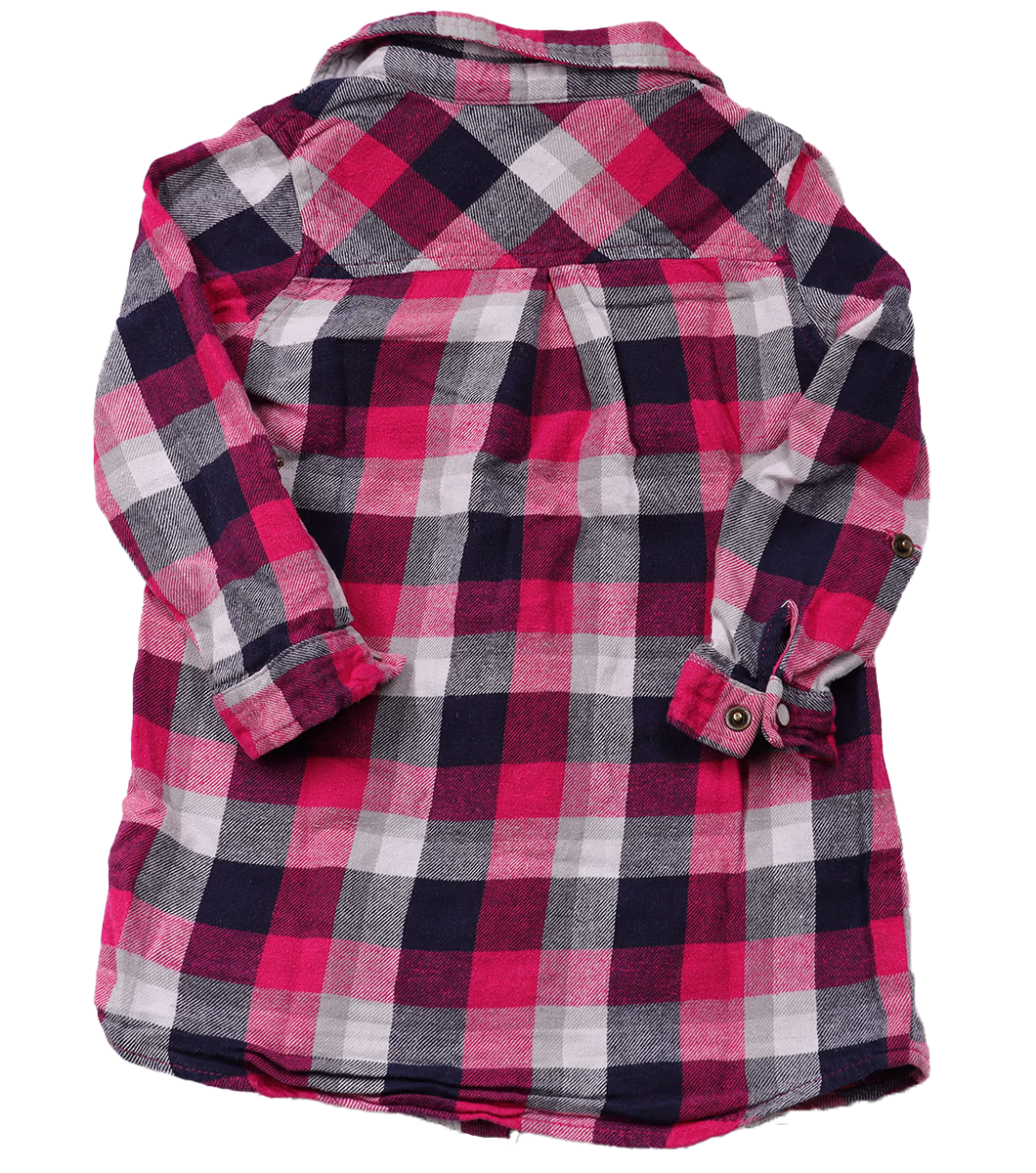 Roze geblokte blouse - Afbeelding 3