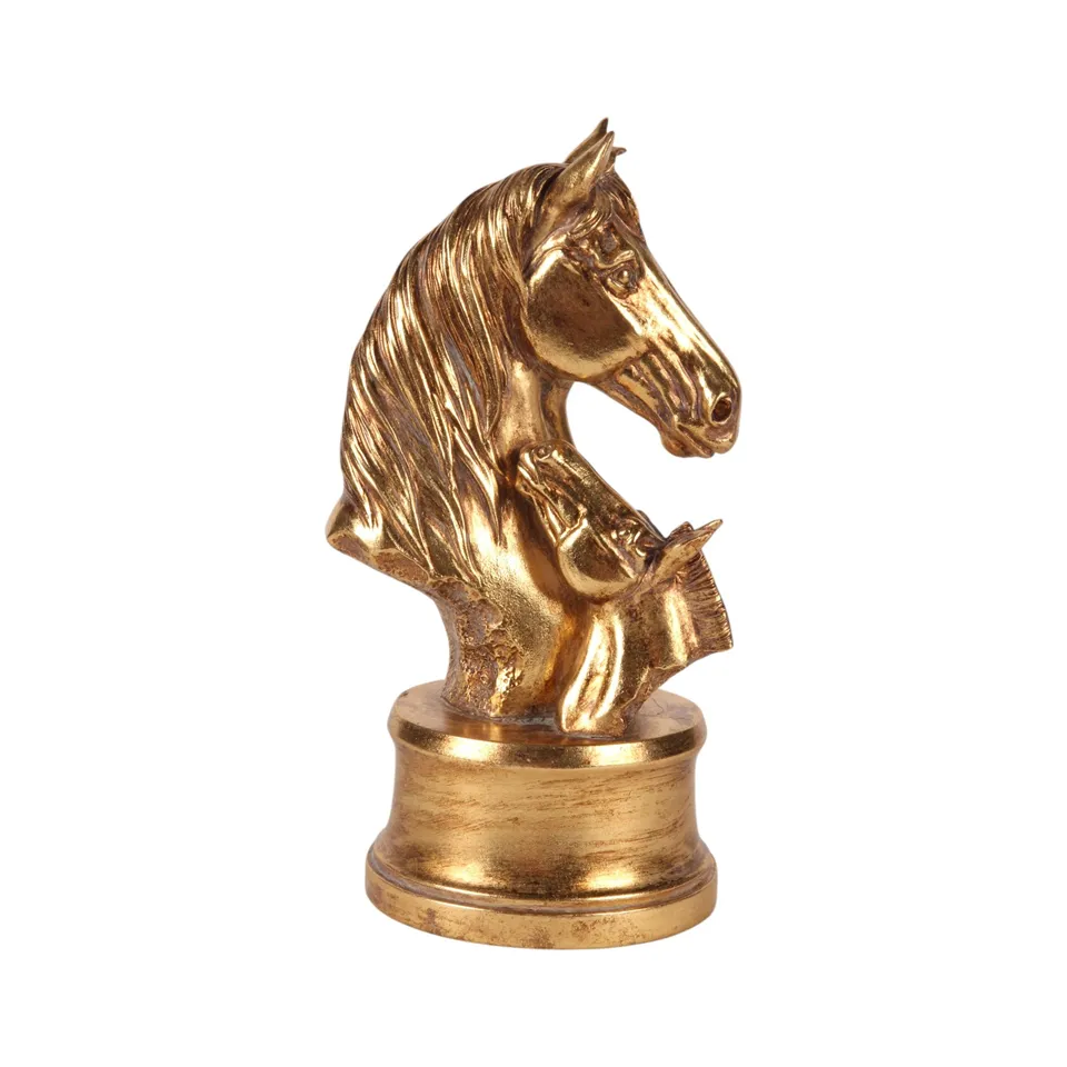 Gouden Paardenbuste Beeld – 26,5 cm – Dutch Style - Afbeelding 3