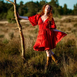 Tara Jurk Kort Knalrood